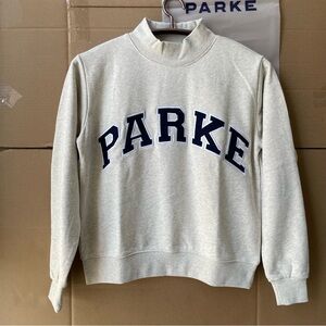PARKE Women's Cream Mock Neck Sweatshirt